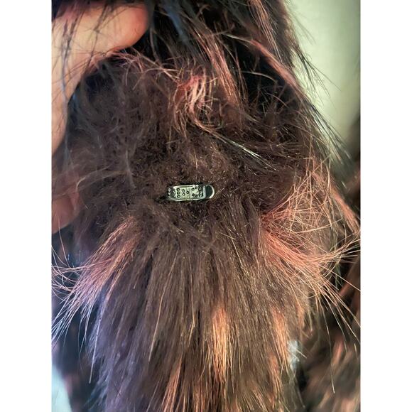 KAREN MILLEN Feather Tip Faux Fur Coat Purple Sz 6 Warm and Soft - Picture 12 of 12